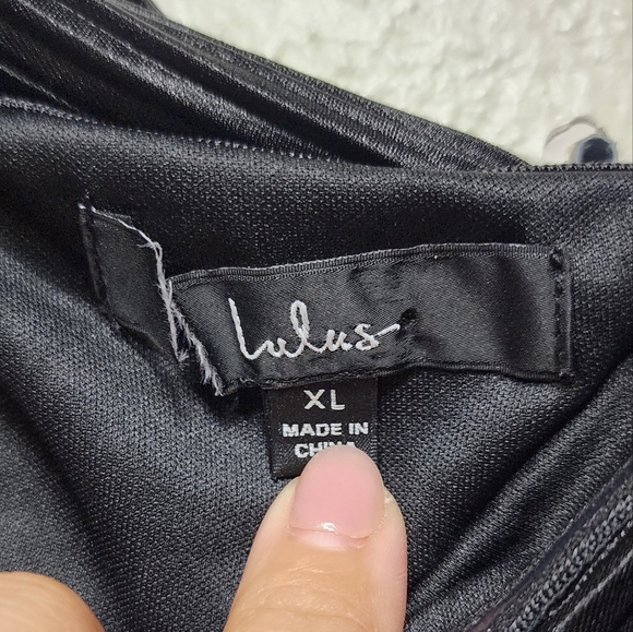 Lulus Poised Performance Black Plisse One-Shoulder Maxi Dress XL Wedding Party - Picture 9 of 9